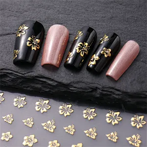 Gold Flower Nail Stickers
